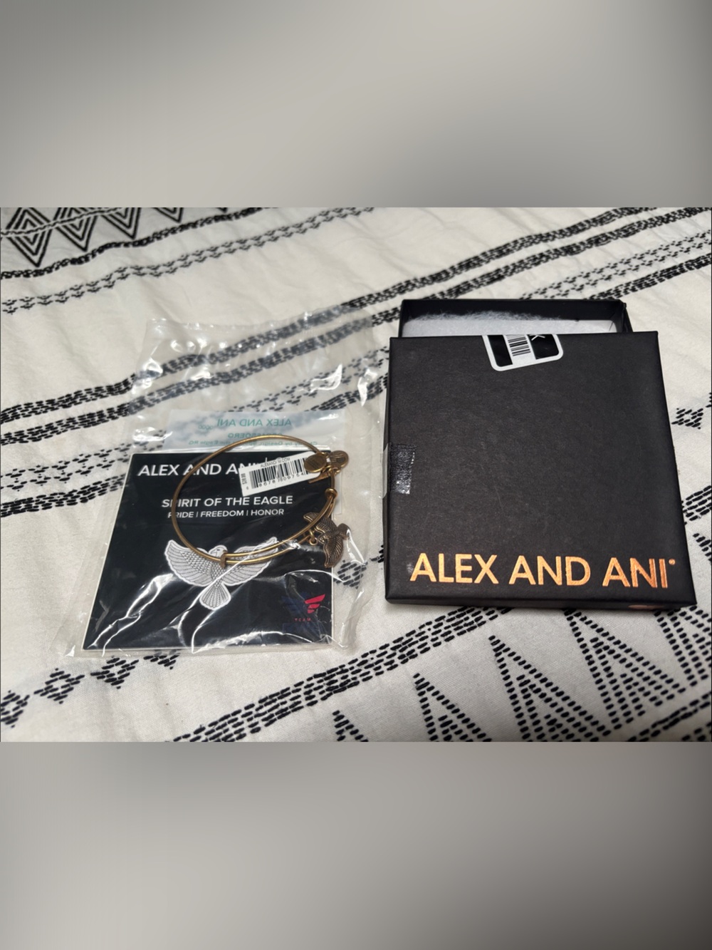 Alex and Ani Gold Eagle Charm Bangle Bracelet